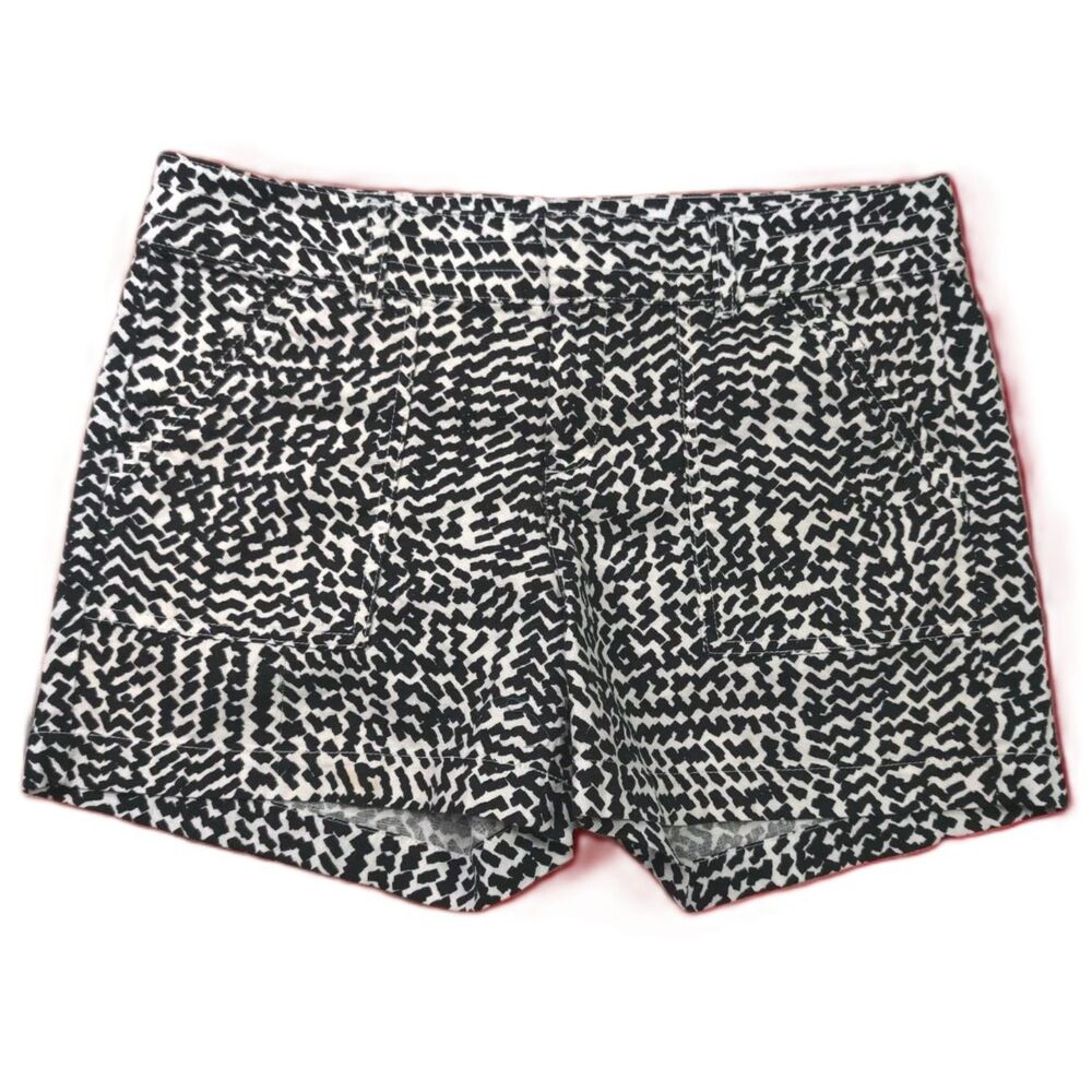 Banana Republic Women’s Black Tan Abstract Print Shorts Size 8 100% Cotton